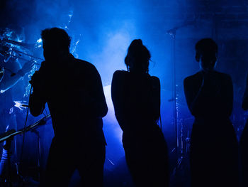 Silhouette of people at music concert