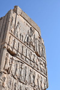 Low angle view of building against clear sky