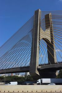 Modern bridge against blue sky