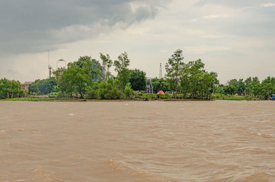 Scenic view of beach against sky