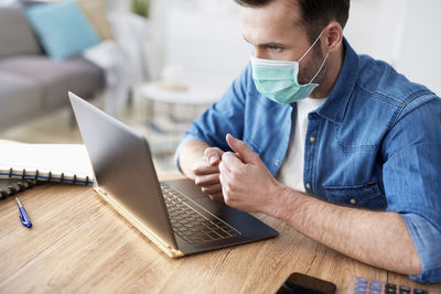 Man working on table