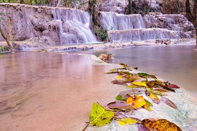 Scenic view of waterfall