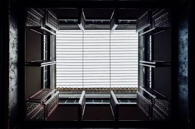 Directly below shot of building interior