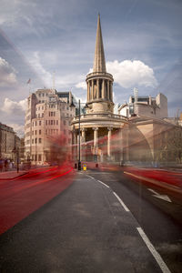 View of city street against sky