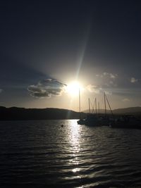 Scenic view of sea at sunset