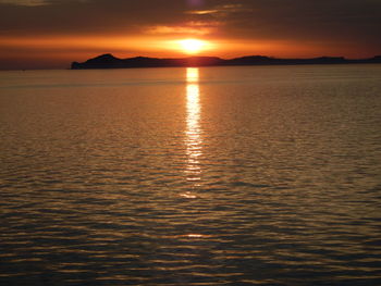 Scenic view of sunset over sea