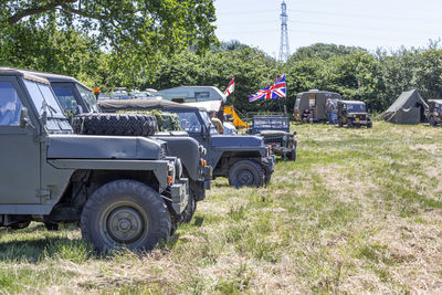 Vehicles at a war and peace revival