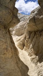 Low angle view of rock formations