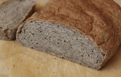 Close-up of bread on table