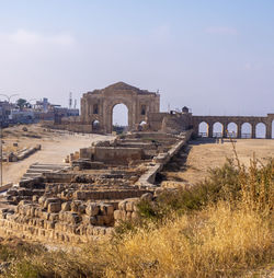 View of old ruins against sky