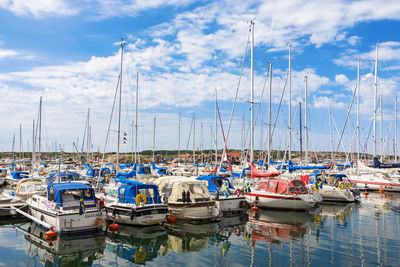 Marina with pleasure boats on the coast