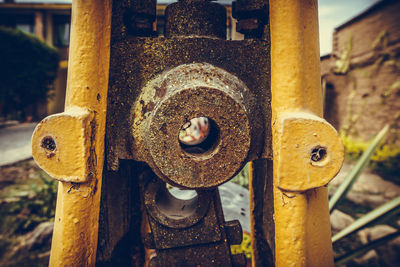 Close-up of rusty machine part