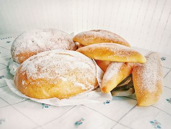 Close-up of sweet bread on table