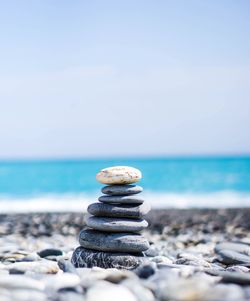 Stack of stones on beach