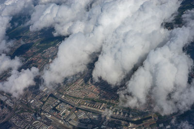 High angle view of buildings in city