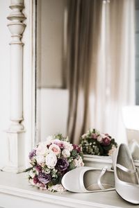 Close-up of flower bouquet on table