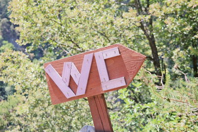 Close-up of road sign