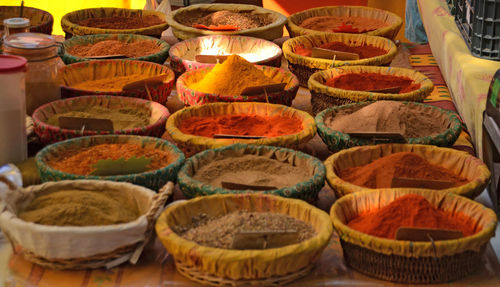 Close-up of spices for sale