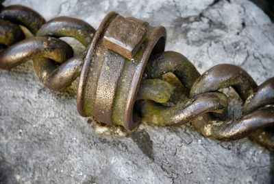 Close-up of rusty metal door