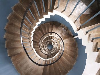 Directly above shot of spiral staircase