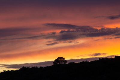 Scenic view of dramatic sky during sunset