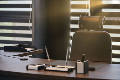 View of laptop on table