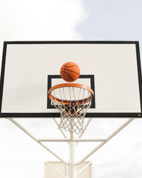 Low angle view of basketball hoop