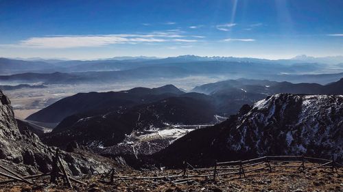 Panoramic view of landscape against cloudy sky