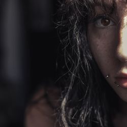 Close-up portrait of a young woman