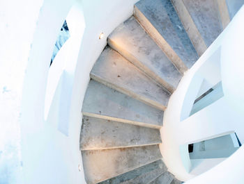 High angle view of spiral stairs