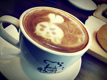Close-up of coffee on table