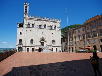 View of historical building against blue sky