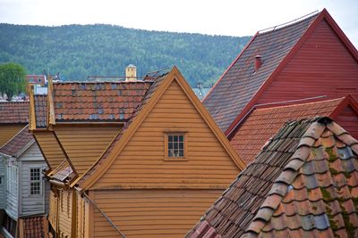 Low angle view of residential buildings against sky