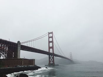 Suspension bridge over sea