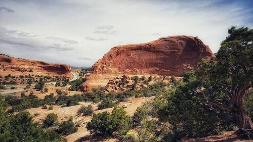 Scenic view of rocky mountains against sky