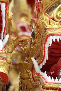 Close-up of buddha statue in temple