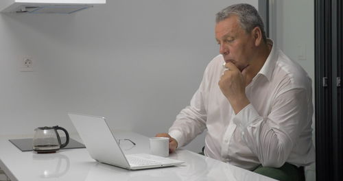 Man working on laptop