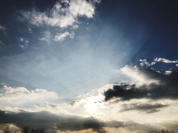 Low angle view of clouds in sky