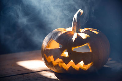 Close-up of pumpkin on table