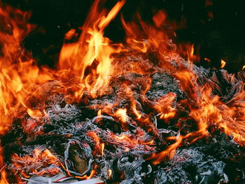 Close-up of bonfire