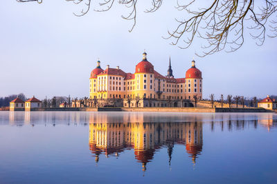 Reflection of building in lake