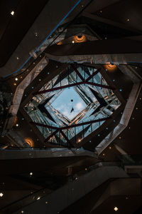 Low angle view of illuminated ceiling in building