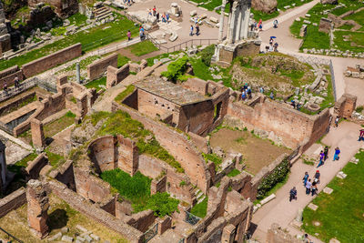 High angle view of historical building