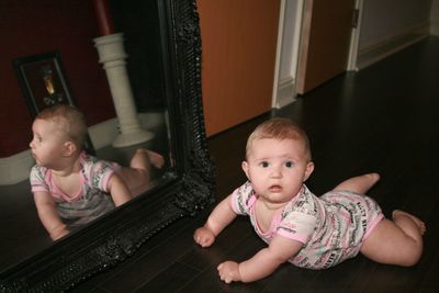 Portrait of cute girl at home