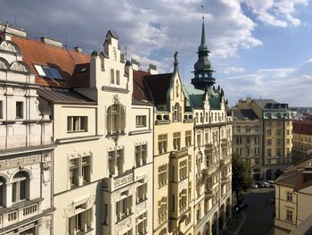 Prague cityscape and ancient buildings