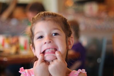 Close-up portrait of cute girl