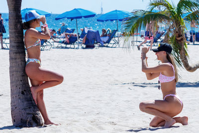 Friends enjoying at beach
