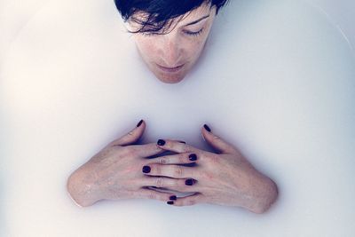 Close-up of woman at beach