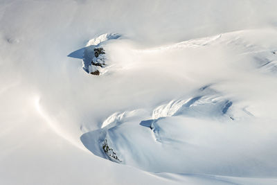 High angle view of snowcapped mountain