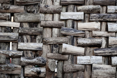 Full frame shot of logs